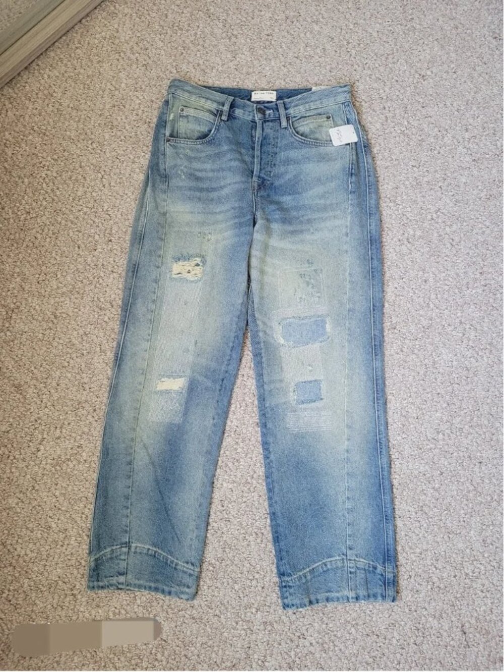 Free People NWT We The Free Distressed Patchwork Boyfriend Jeans size 29